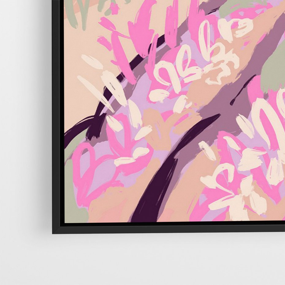 Obraz w ramie 50x70 - Harmonijny Świt - pastelowy krajobraz, nowoczesny plakat - rama czarna