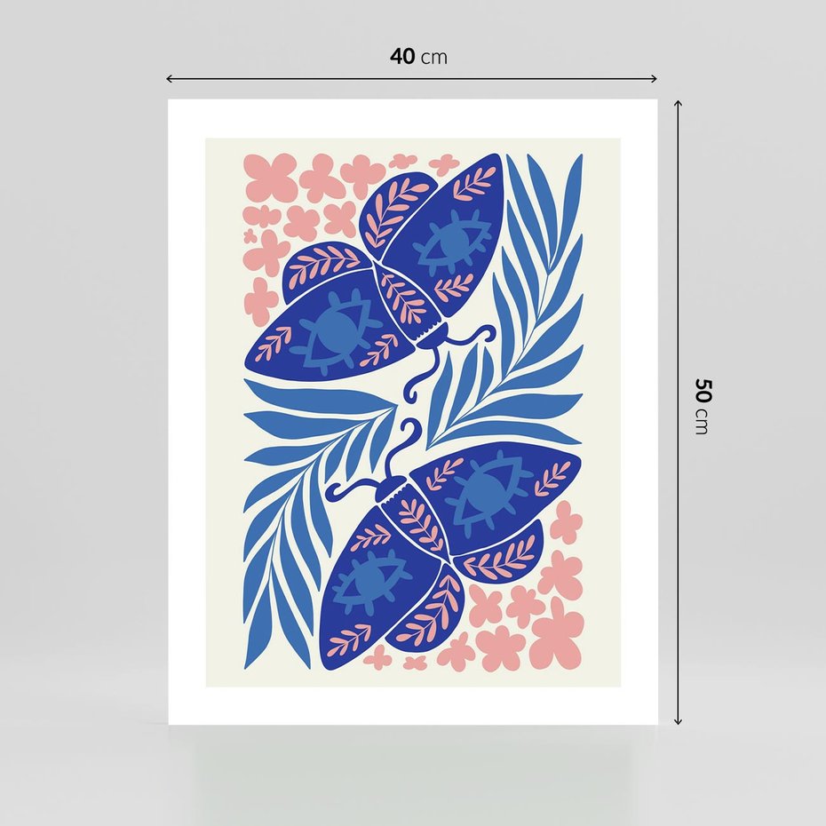 Plakat bez ramy 40x50 - Migotliwa Rzeczywistość - ćmy, kwiaty