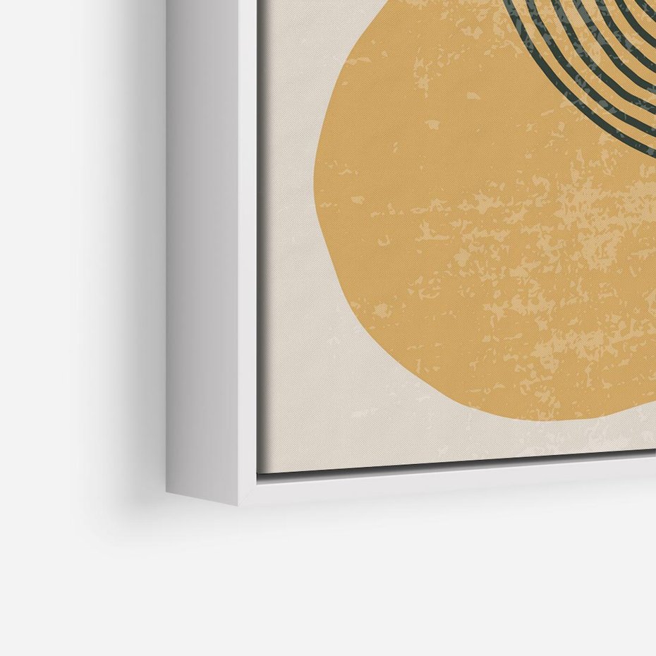 Obraz w ramie 50x50 - Boho Światło - abstrakcyjna sztuka, boho kształty - rama biała