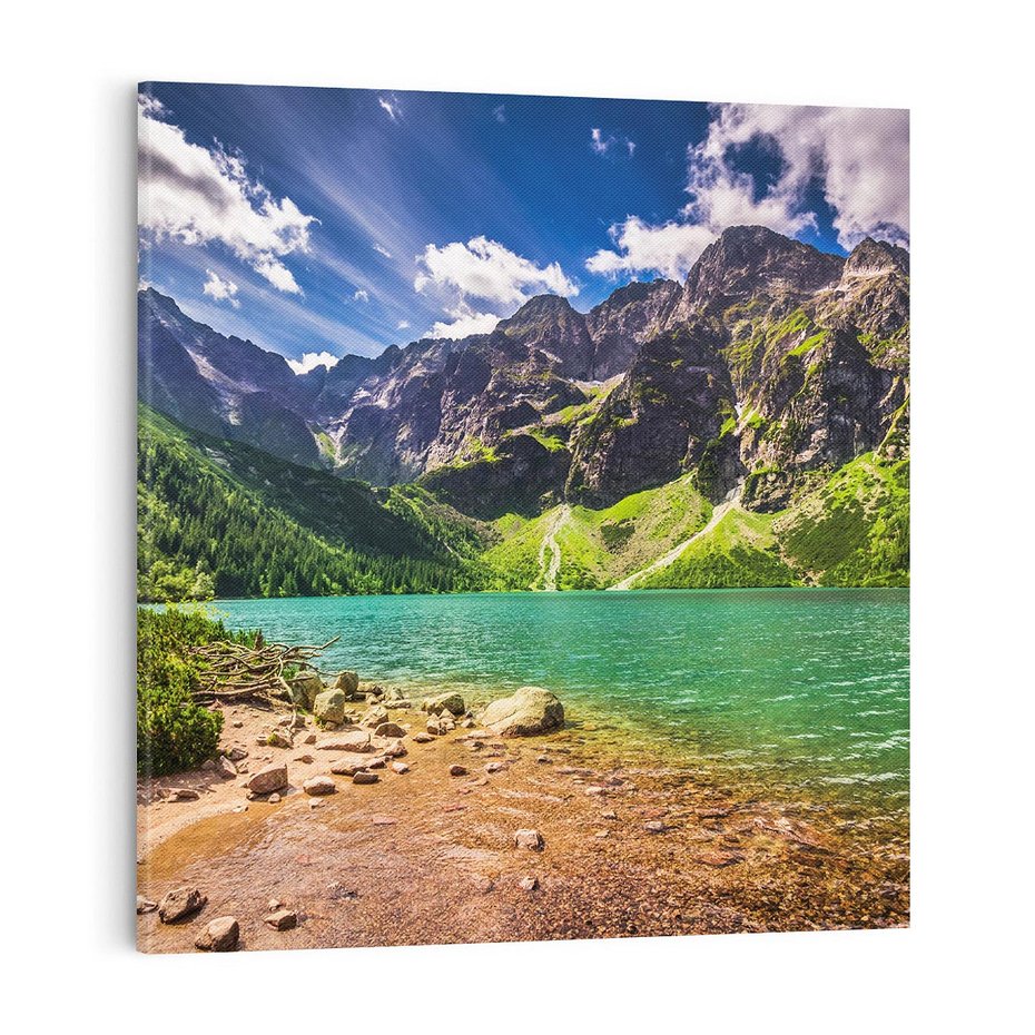 Obraz na płótnie 70x70 - Urok gór i jezior - góry, jezioro