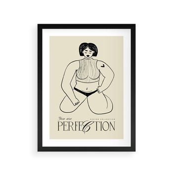 Plakat w ramie 50x70 - Refleksje Przejmujących Myśli - rysunek, plakat - rama czarna