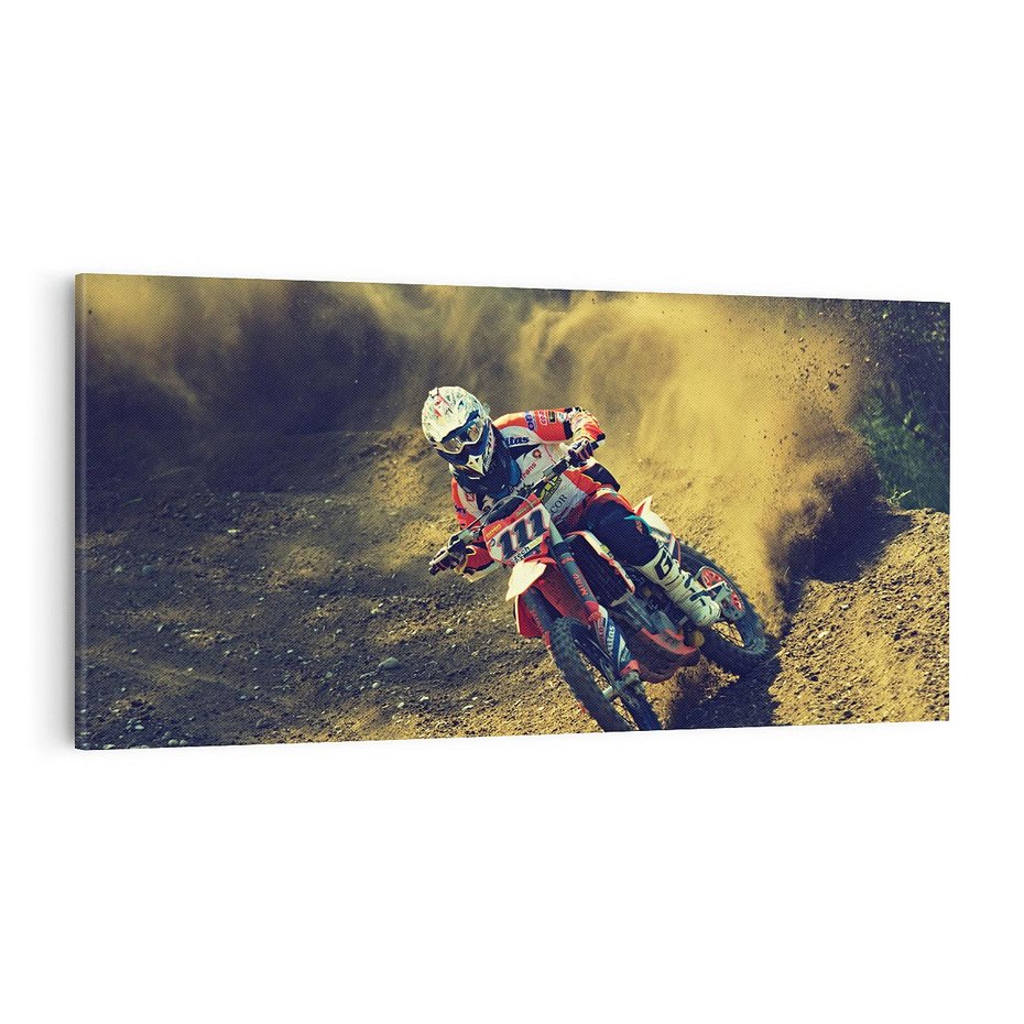 Obraz na płótnie 120x60 - Ekscytujące Skoki na Crossowym Motocyklu - cross, motocykl