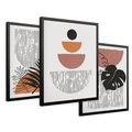 Zestaw obrazy w ramie 40x50 galeria - Skandynawski, liście, geometria - rama czarna
