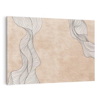 Obraz na płótnie 120x80 - Symfonia uczuć i kształtów - delikatna kompozycja, falujące linie