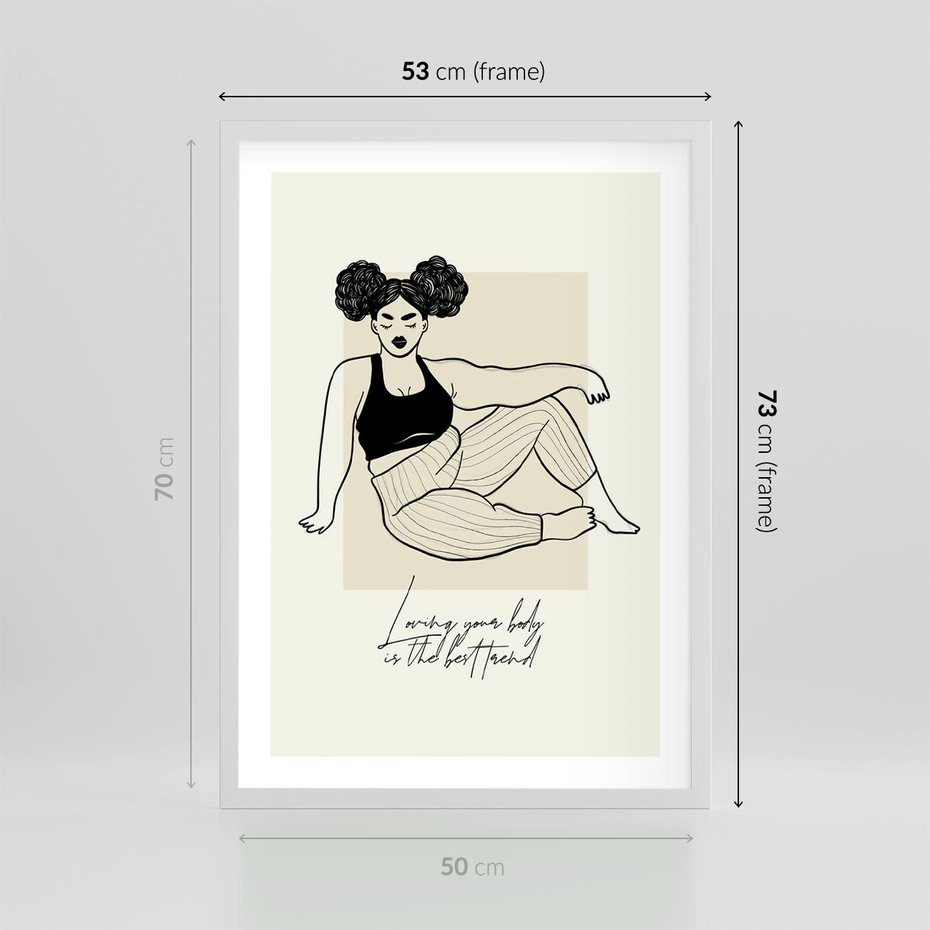 Plakat w ramie 50x70 - Kobieca Moc - nowoczesna sztuka kobieca, plakat - rama biała