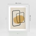 Plakat w ramie 30x40 - Rozkwitające Formy - abstrakcyjne nieregularne kształty, minimalistyczny plakat - rama biała