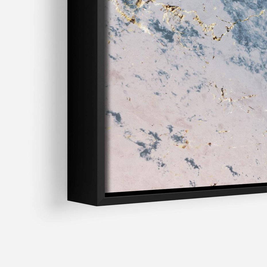 Obraz w ramie 100x70 - Elegancja i Wyrafinowanie - marmur, złoto - rama czarna