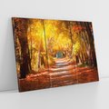 Obraz na płótnie 120x80 - Jesienna Droga: Przechadzka wśród Drzew - jesień, droga