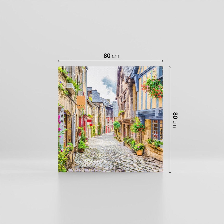 Obraz na płótnie 80x80 - Uliczka w mieście: włoska atmosfera - uliczka, miasto