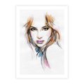 Plakat bez ramy 21x30 - Abstrakcyjny portret kobiecy - grafika, kobieta