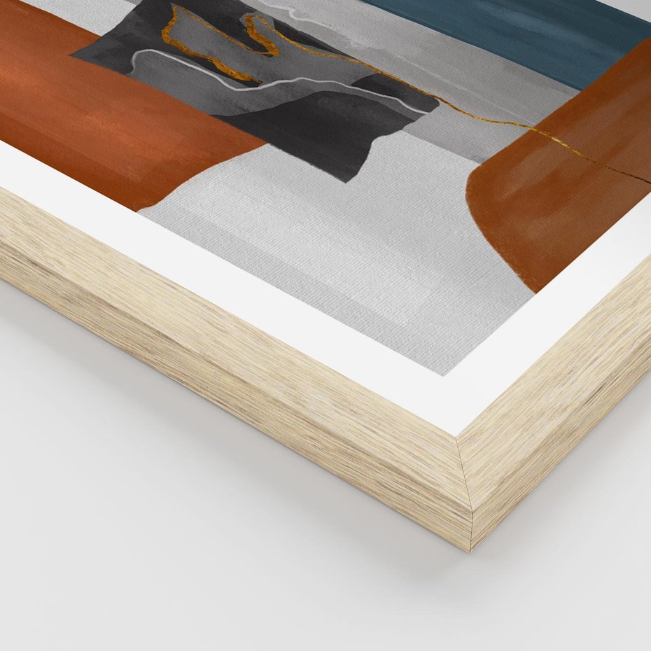 Plakat w ramie 40x50 - Nowoczesna geometria - nowoczesny, geometryczny - rama drewno