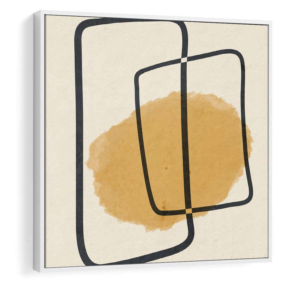 Obraz w ramie 80x80 - Rozkwitające Formy - abstrakcyjne nieregularne kształty, minimalistyczny plakat - rama biała