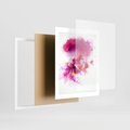Plakat w ramie 40x50 - Kwiaty abstrakcji - abstrakcja, kwiaty - rama biała
