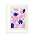Plakat w ramie 50x70 - Impresje deszczu - nowoczesna kompozycja, kwiaty - rama biała