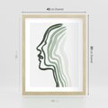 Plakat w ramie 40x50 - Zielony Profil - abstrakcja, zielony portret z profilu - rama drewno