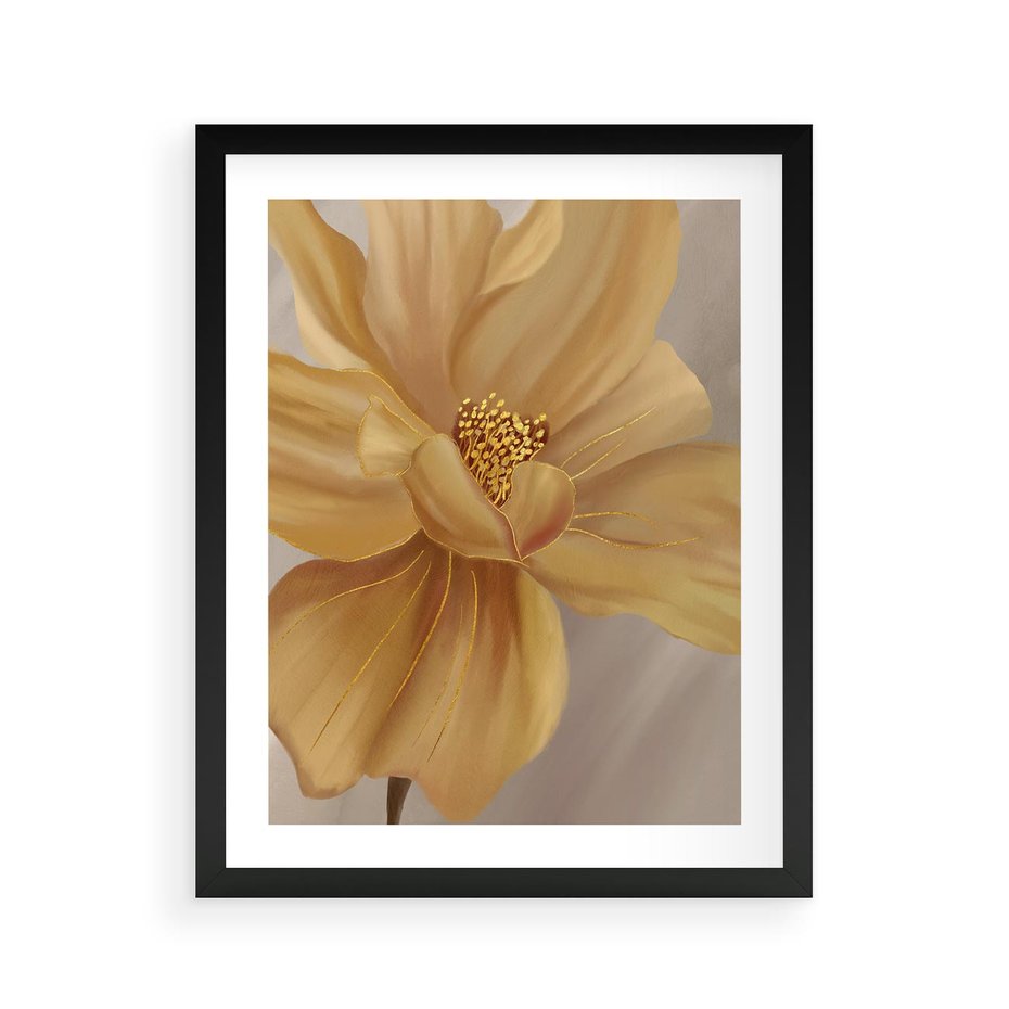 Plakat w ramie 40x50 - Kwiaty malowane olejem - eksplozja kolorów - kwiaty, malowane - rama czarna