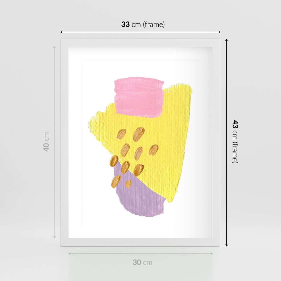 Plakat w ramie 30x40 - Refleksje Akwarelowych Widoków - akwarela, minimalizm - rama biała