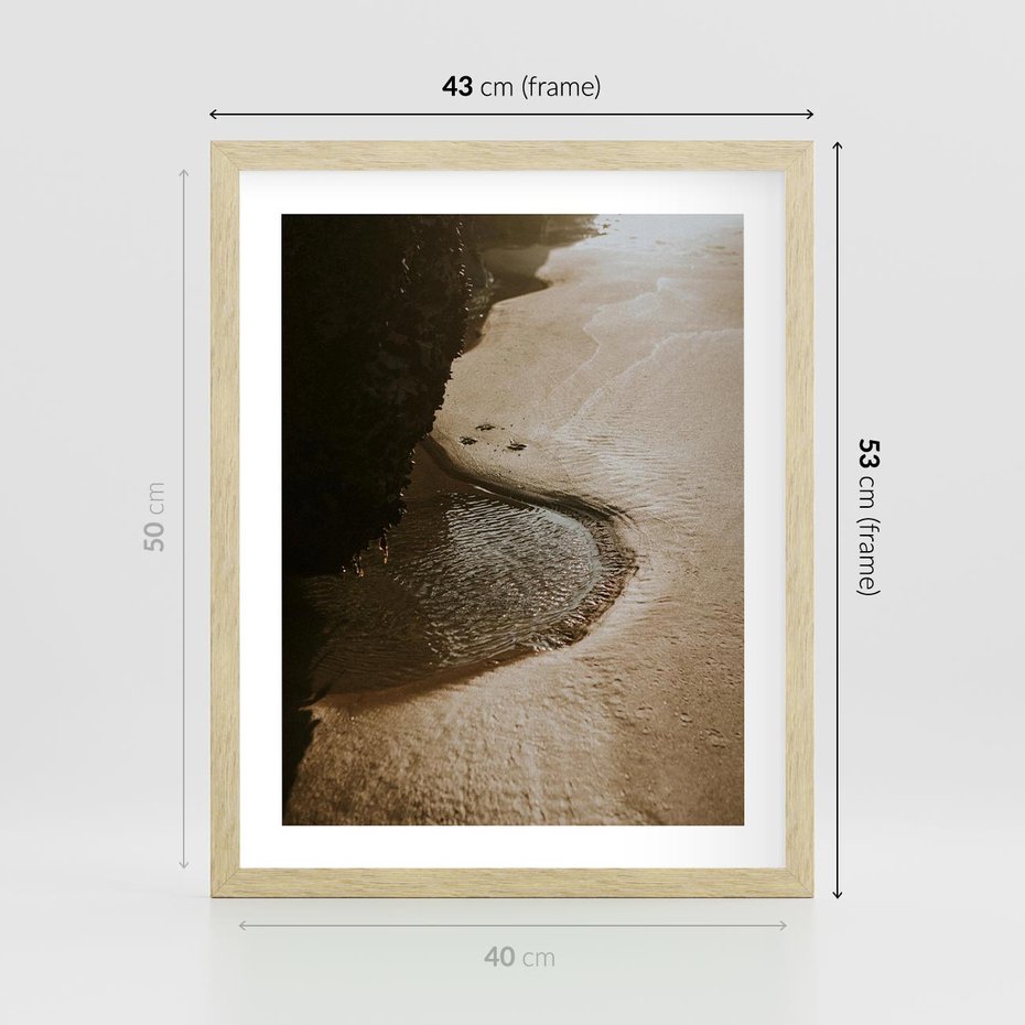 Plakat w ramie 40x50 - Relaksujący Raj - plaża, morze - rama drewno