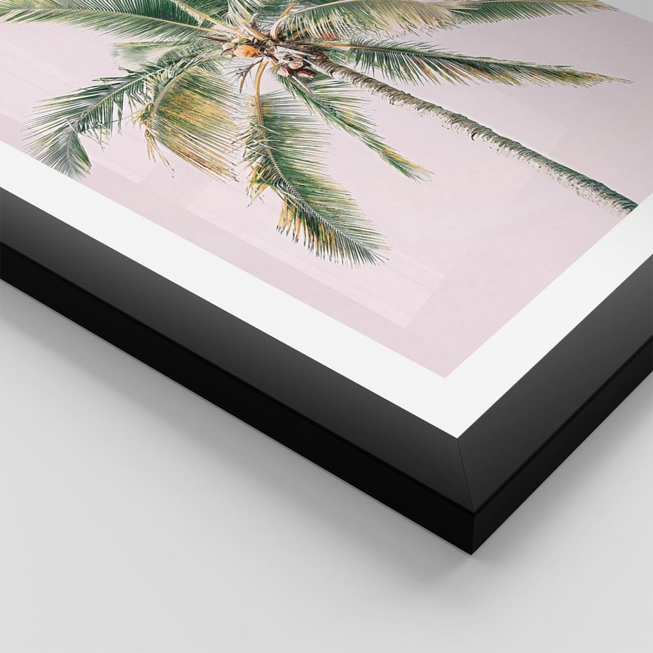 Plakat w ramie 40x50 - Błogość Tropików - palma, tropiki - rama czarna