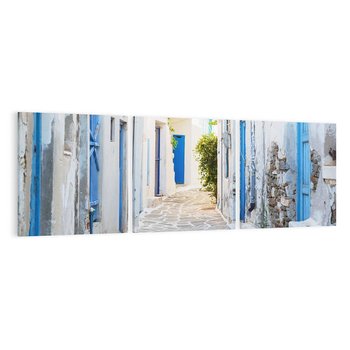 Obraz na płótnie 120x40 - Urok greckiej uliczki - Grecja, wyspa