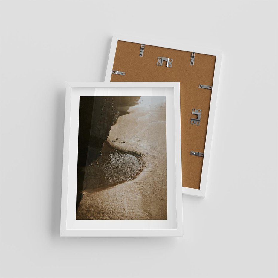 Plakat w ramie 30x40 - Relaksujący Raj - plaża, morze - rama biała