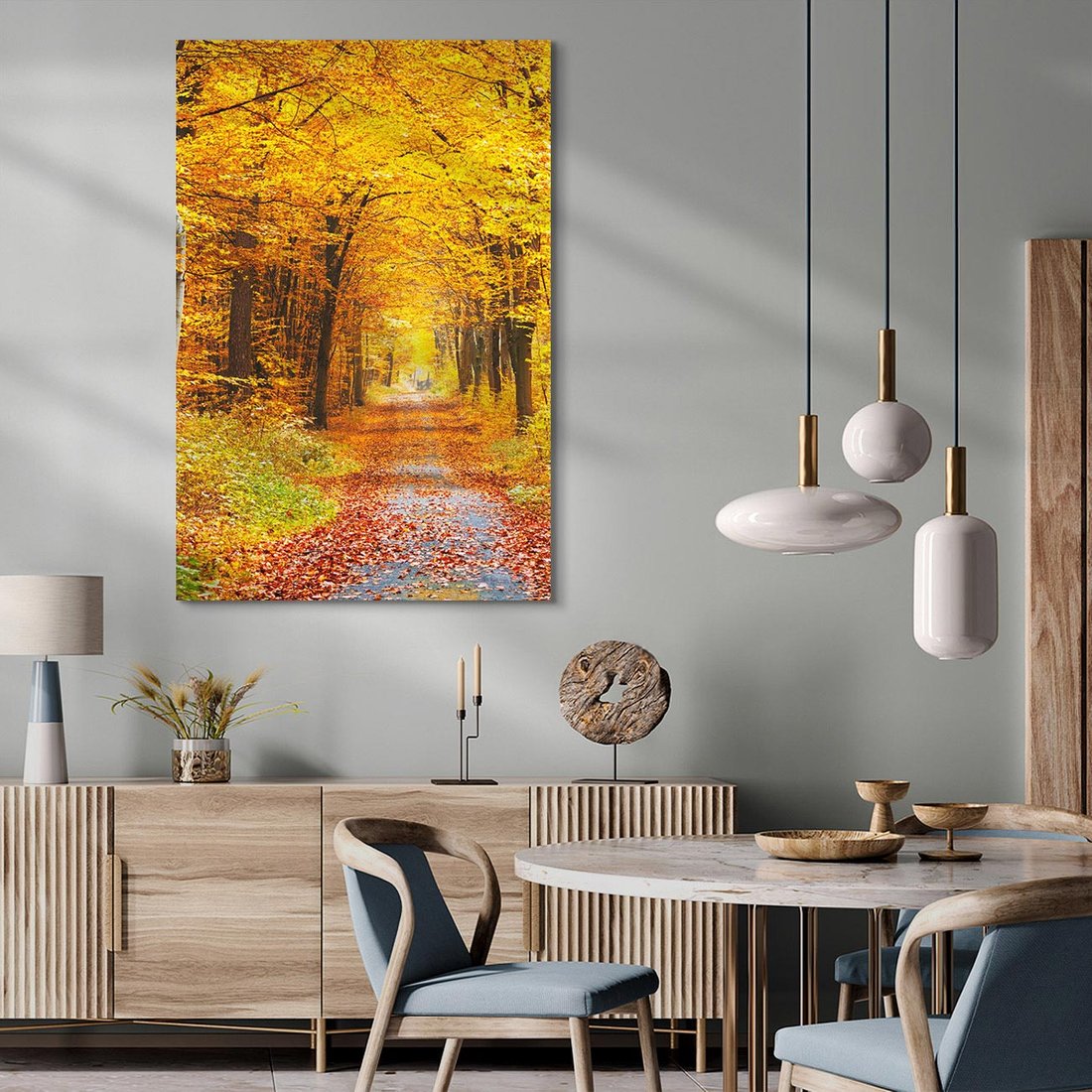 Obraz na płótnie 80x120 - Jesień w lesie - las, drzewa