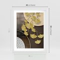Plakat w ramie 40x50 - Magia Jesieni - złote, liście - rama biała