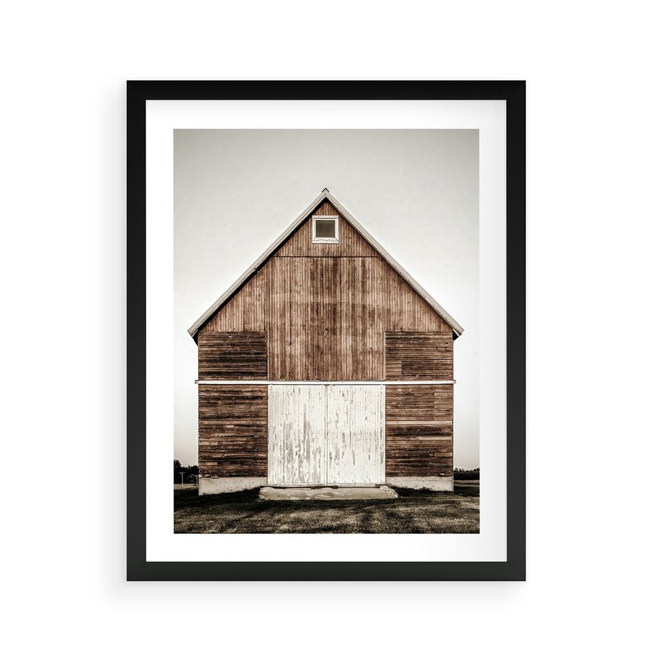 Plakat w ramie 40x50 - Rustykalny Drewniany Domek - domek, drewniany dom - rama czarna