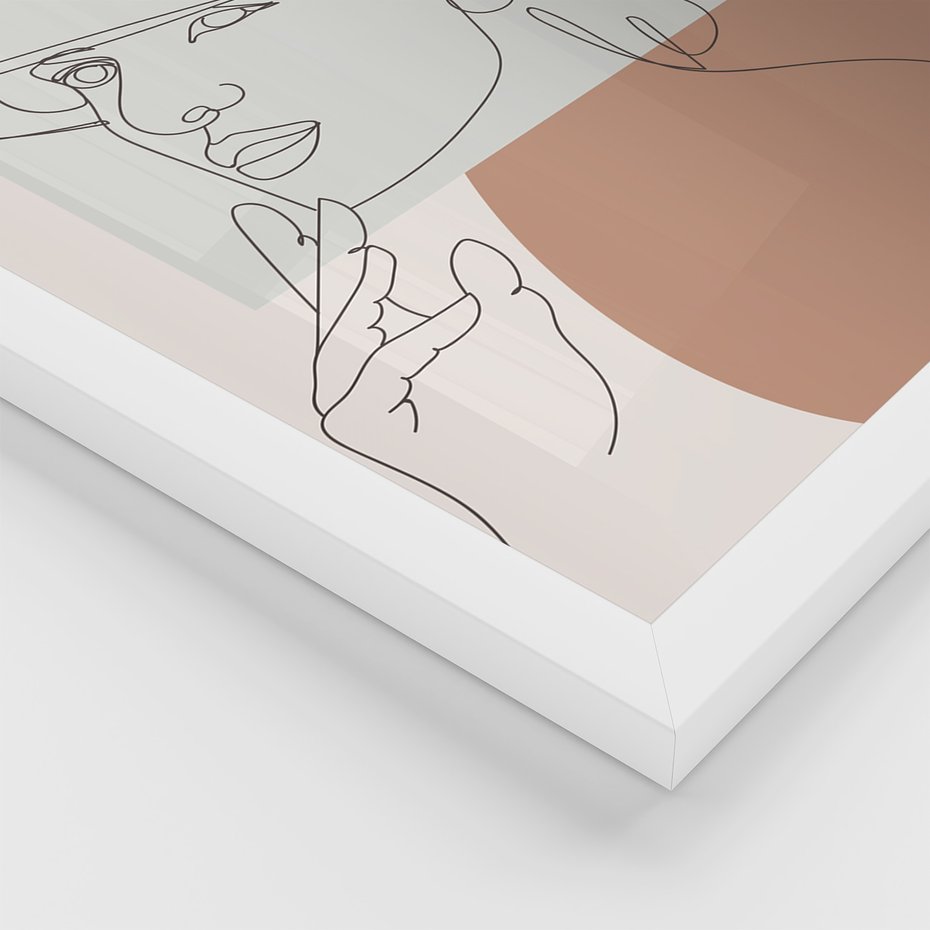 Zestaw obrazy w ramie 40x50 galeria - Minimalistyczne, nowoczesne, boho - rama biała