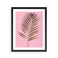 Plakat w ramie 40x50 - Promienie złotej palmy - złota, palma - rama czarna