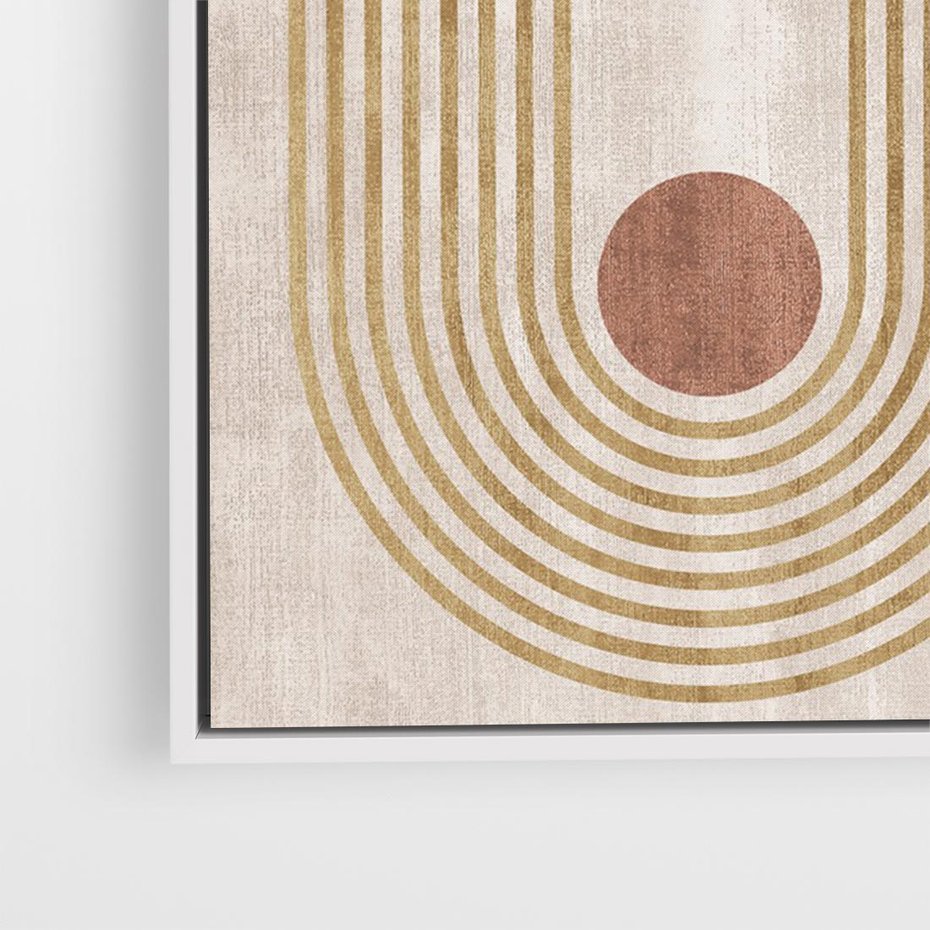 Obraz w ramie 70x50 - Melodia ukrytych snów - retro grafika, styl mid-century - rama biała