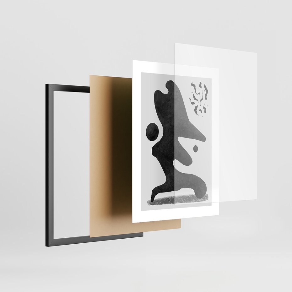 Zestaw obrazy w ramie 50x70 galeria - Nowoczesne, minimalistyczne, grafiki - rama czarna