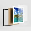 Plakat w ramie 40x50 - Rajskie wakacje na plaży - plaża, wakacje - rama czarna