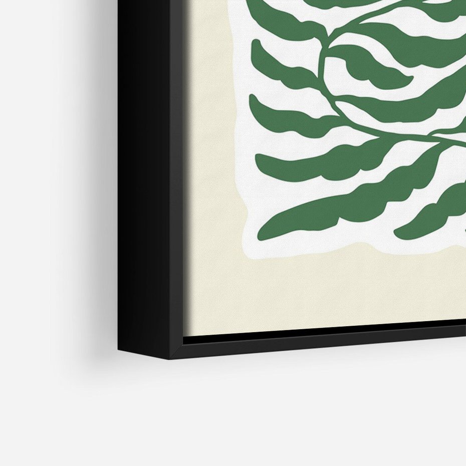 Obraz w ramie 70x100 - Migocące Wzory - abstrakcyjna kompozycja, paprocie - rama czarna