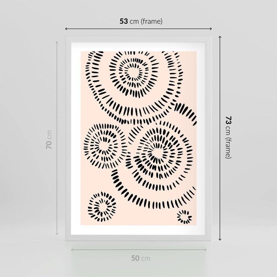 Plakat w ramie 50x70 - Abstrakcyjne Wnętrza - minimalistyczne kształty, odbicia - rama biała