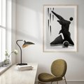 Plakat w ramie 50x70 - Czarno-Biała Grafika Postaci - nowoczesna grafika, plakat - rama drewno