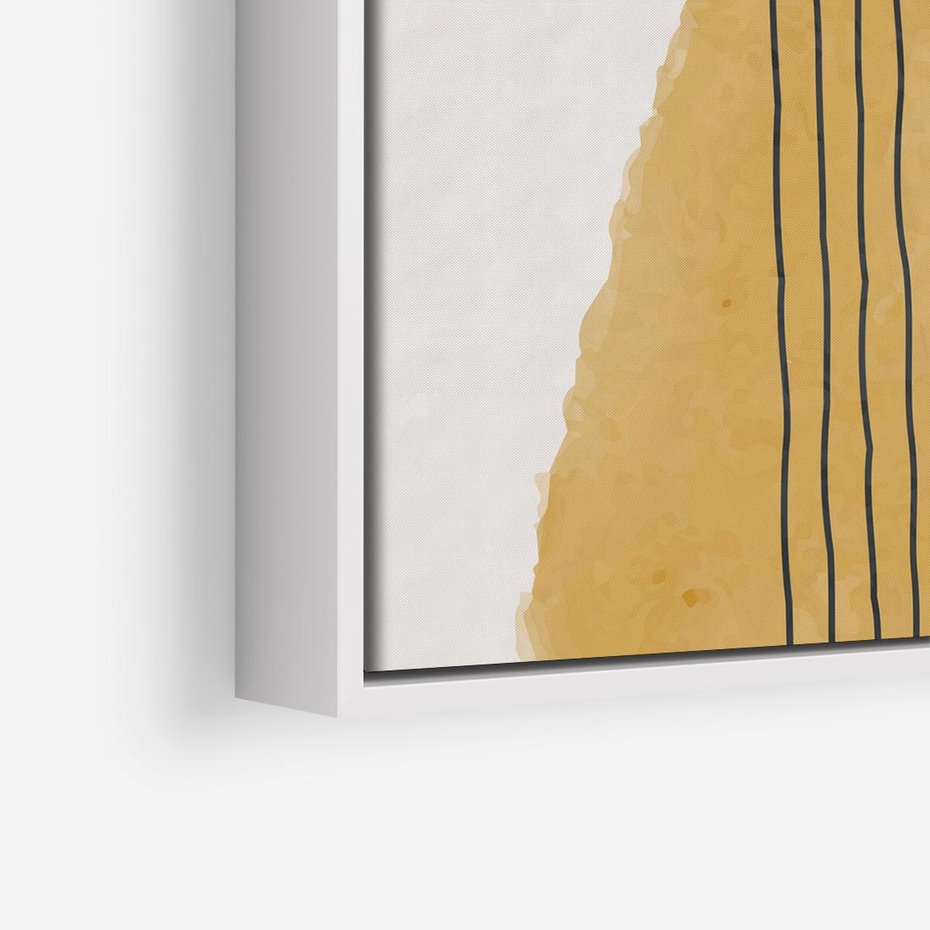 Obraz w ramie 50x50 - Migocące Impulsy - abstrakcyjna akwarelowa plama, nieregularne kreski - rama biała