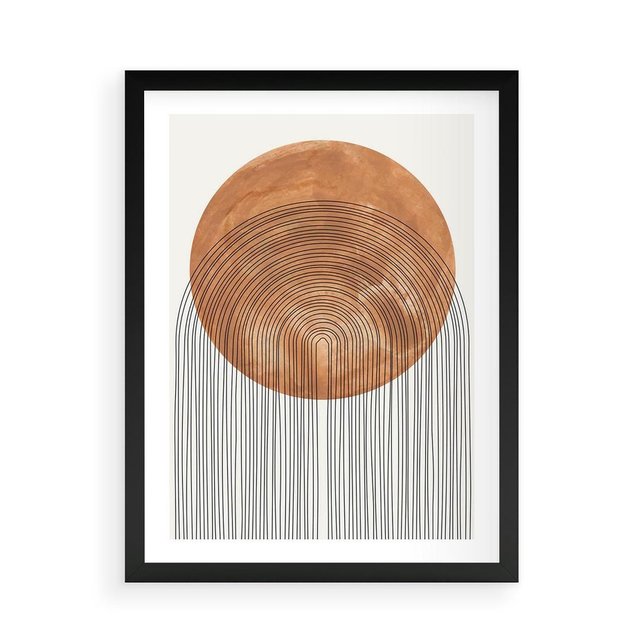 Plakat w ramie 50x70 - Złote Akcenty - nowoczesna sztuka, modern - rama czarna