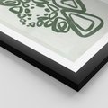 Plakat w ramie 30x40 - Migotliwe Widzenia Zieleni - zielona abstrakcja, zgaszona zieleń - rama czarna