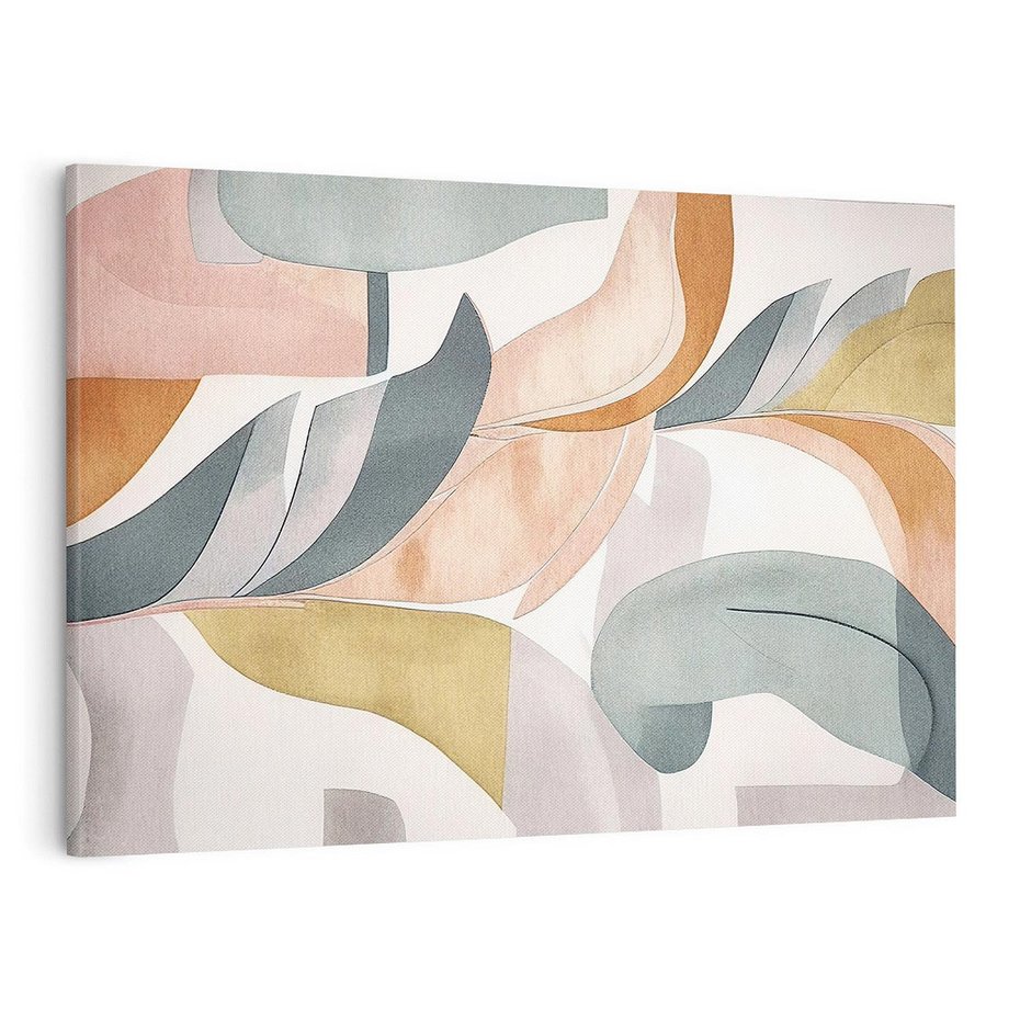 Obraz na płótnie 100x70 - Beżowe Akwarele - pastelowe akwarele, kształty