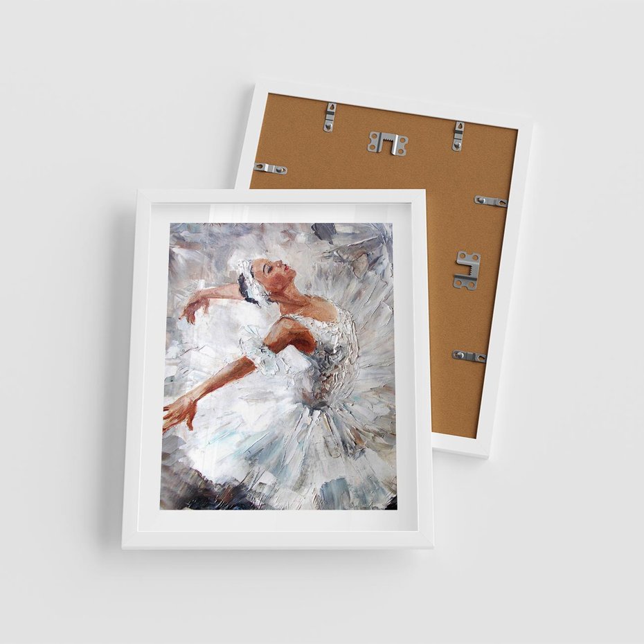 Plakat w ramie 40x50 - Baletowa Sztuka - balet, sztuka - rama biała
