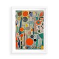 Plakat w ramie 50x70 - Wewnętrzne Zagadki Kształtów - abstrakcyjny obraz, sztuka abstrakcji - rama biała