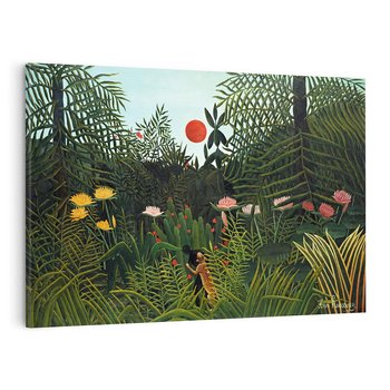 Obraz na płótnie 100x70 - "Virgin Forest with Sunset " (1910) Henriego Rousseau - reprodukcja, obraz na płótnie