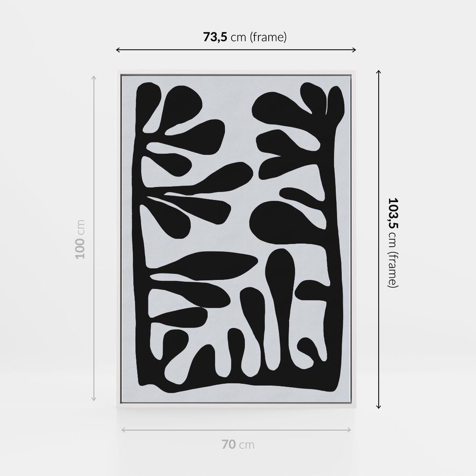 Obraz w ramie 70x100 - Taniec Kształtów - matisse, sztuka nowoczesna - rama biała