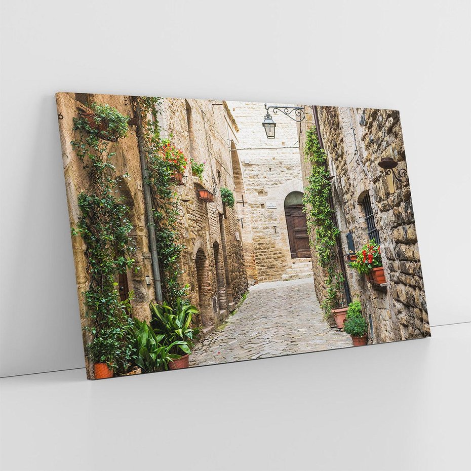 Obraz na płótnie 120x80 - Urok Uliczki we Włoszech - uliczka, Włochy
