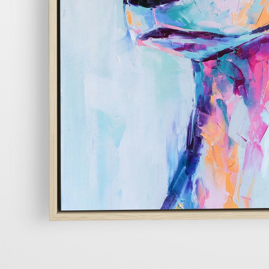 Obraz w ramie 50x50 - Cześć! Jak się Masz? - obraz olejny, zabawna sztuka - rama drewno