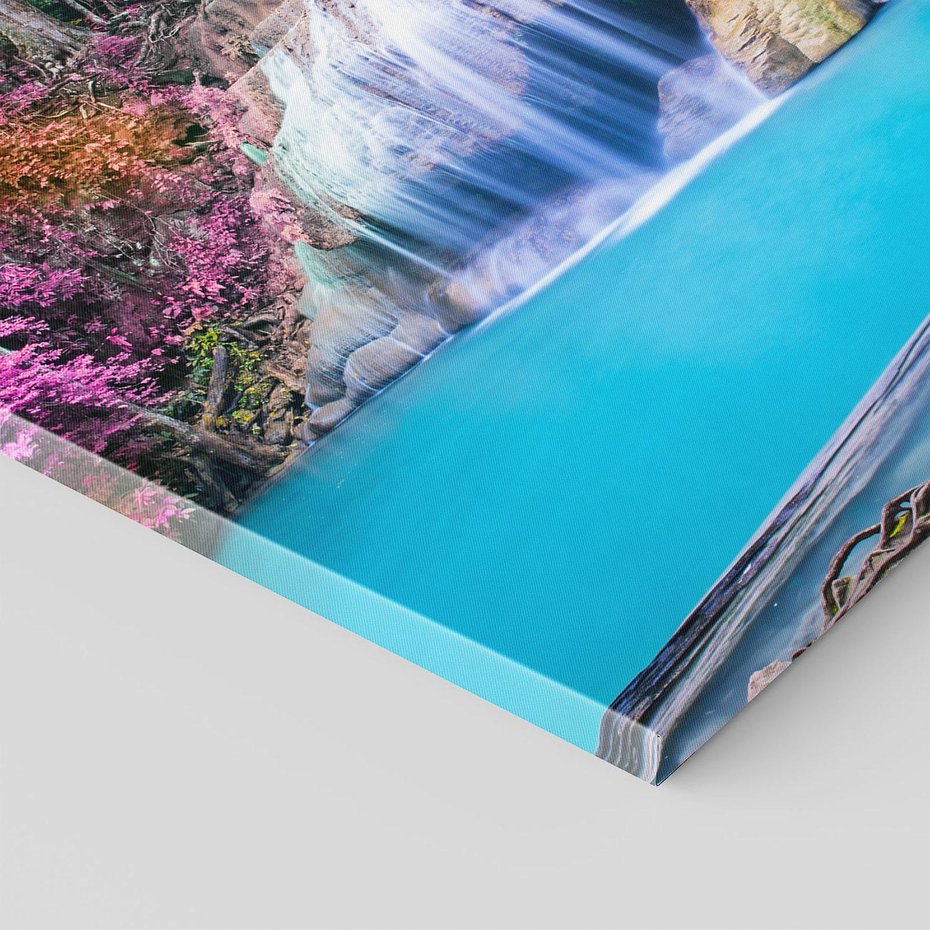 Obraz na płótnie 80x80 - Uroki wodospadu w lesie - Tajlandia, wodospad