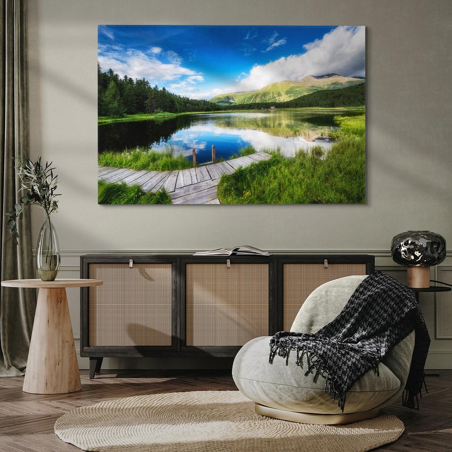 Obraz na płótnie 70x50 - Latarnia morska: Nocne niebo nad morzem - latarnia, morska