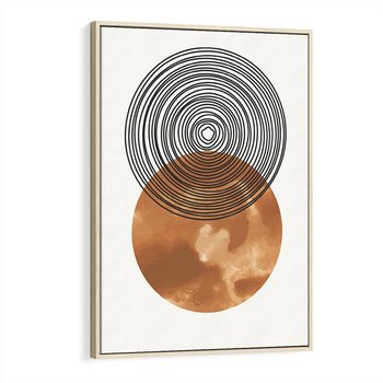 Obraz w ramie 80x120 - Taniec Okręgów - boho obraz, geometria - rama drewno