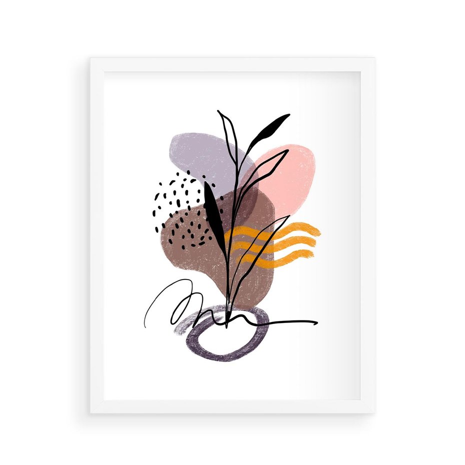 Plakat w ramie 40x50 - Bezgraniczne Impulsy - abstrakcja, sztuka nowoczesna - rama biała